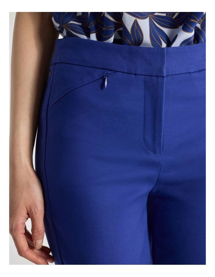 Sarah Compact Cotton Pant in Sapphire Blue image 4