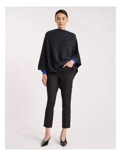 Sarah Compact Cotton Pant in Black