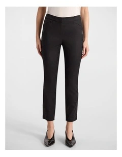 Sarah Compact Cotton Pant in Black
