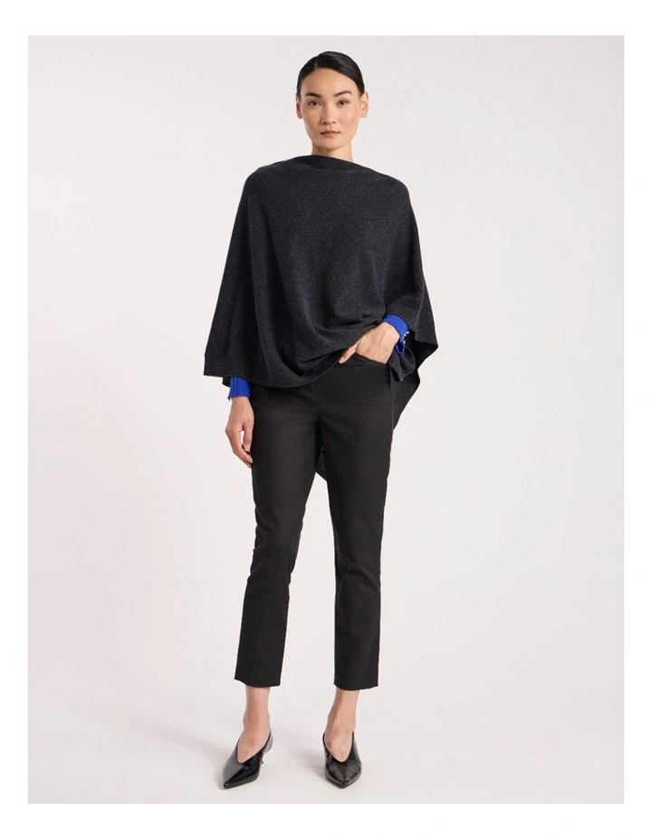 Sarah Compact Cotton Pant in Black image 1