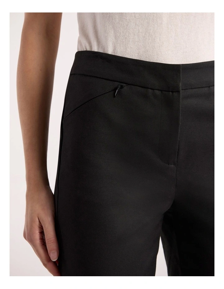 Sarah Compact Cotton Pant in Black image 3