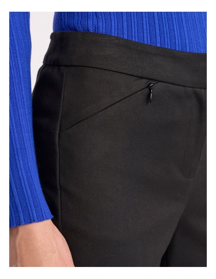 Sarah Compact Cotton Pant in Black image 3