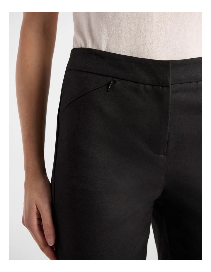 Sarah Compact Cotton Pant in Black image 5