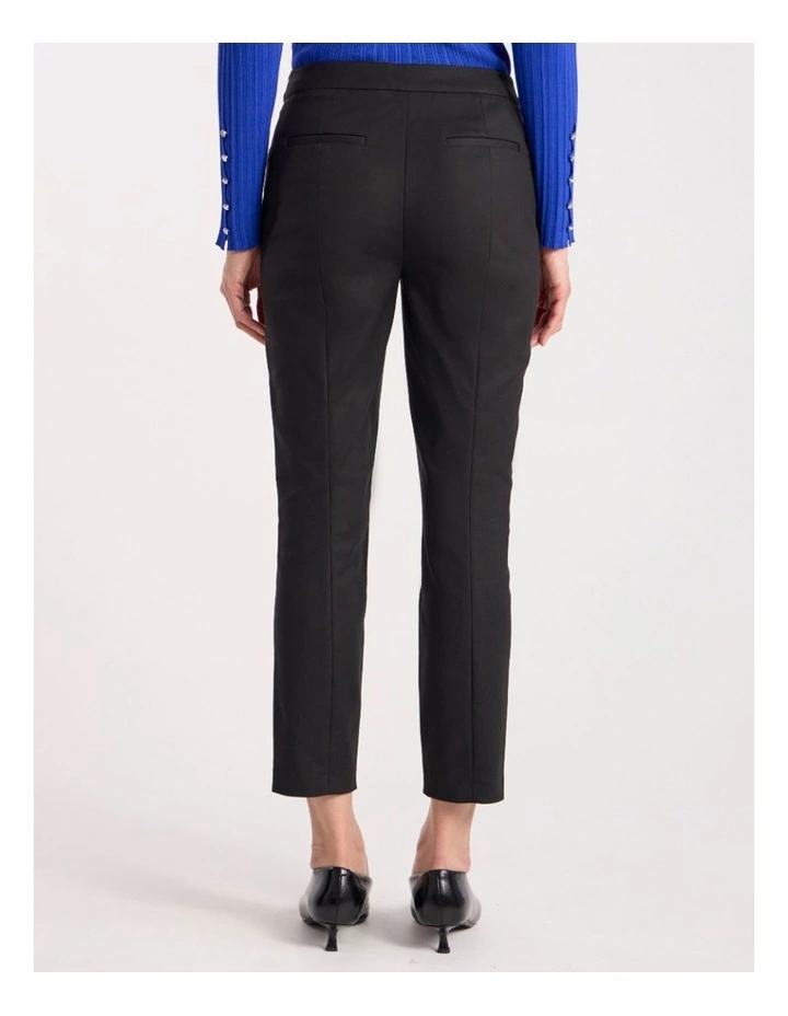 Sarah Compact Cotton Pant in Black image 5