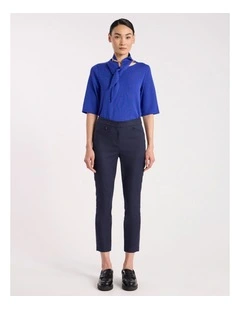Sarah Compact Cotton Pant in Ink