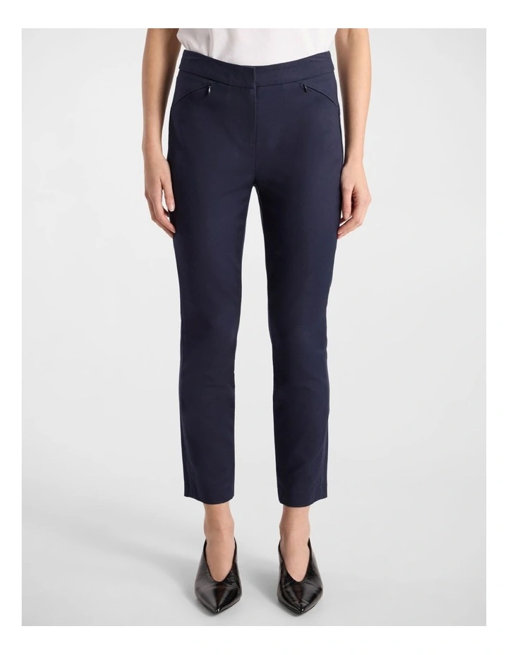 Sarah Compact Cotton Pant in Ink image 2