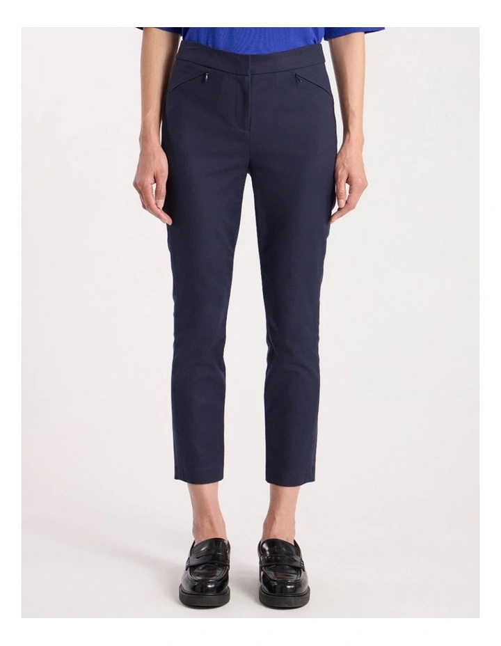 Sarah Compact Cotton Pant in Ink image 2