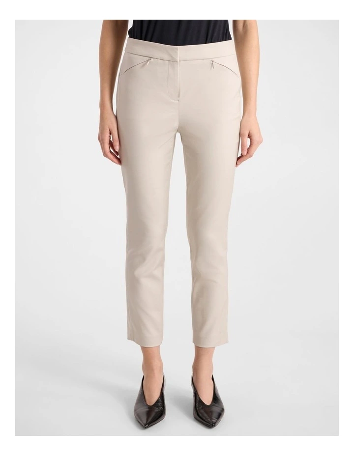 Sarah Compact Cotton Pant in Stone image 2