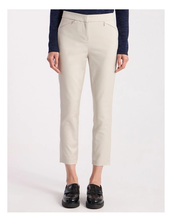 Sarah Compact Cotton Pant in Stone image 2