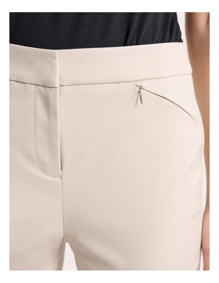 Sarah Compact Cotton Pant in Stone image 3