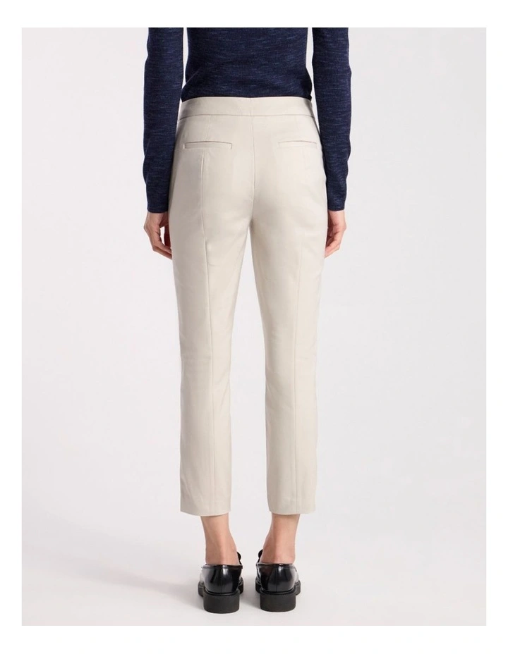 Sarah Compact Cotton Pant in Stone image 5
