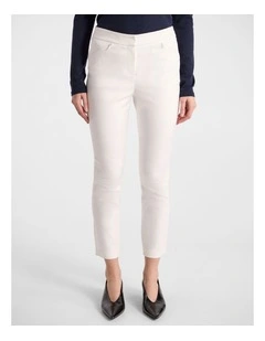 Sarah Compact Cotton Pant in White
