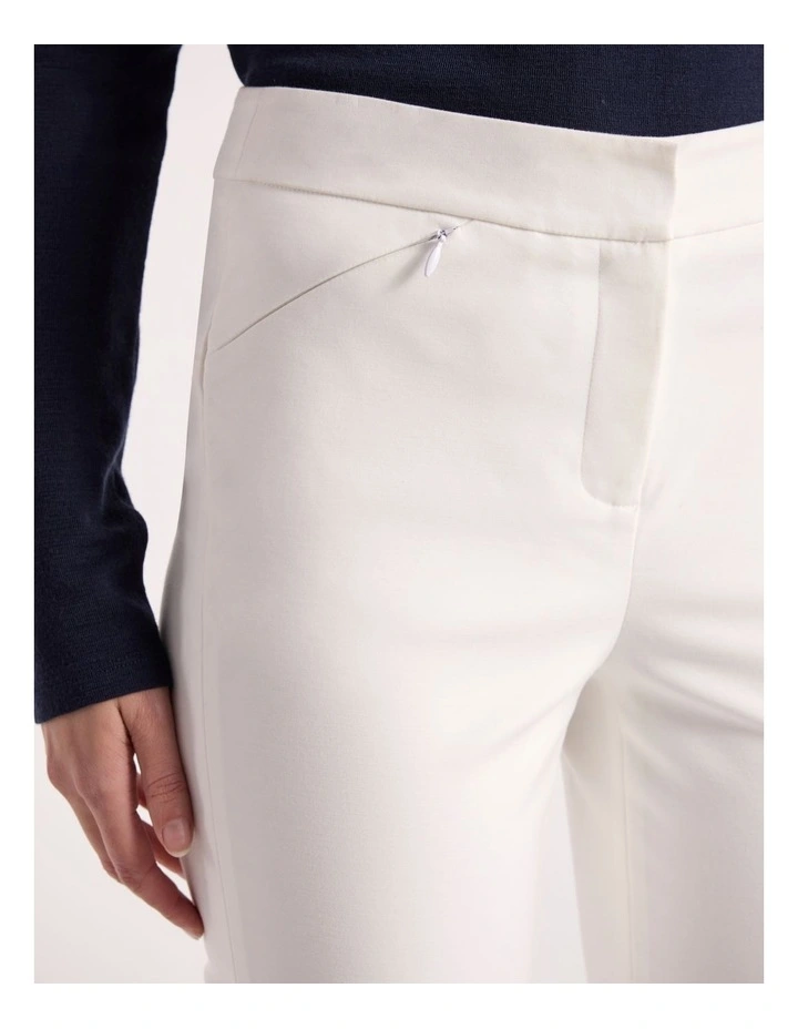 Sarah Compact Cotton Pant in White image 3