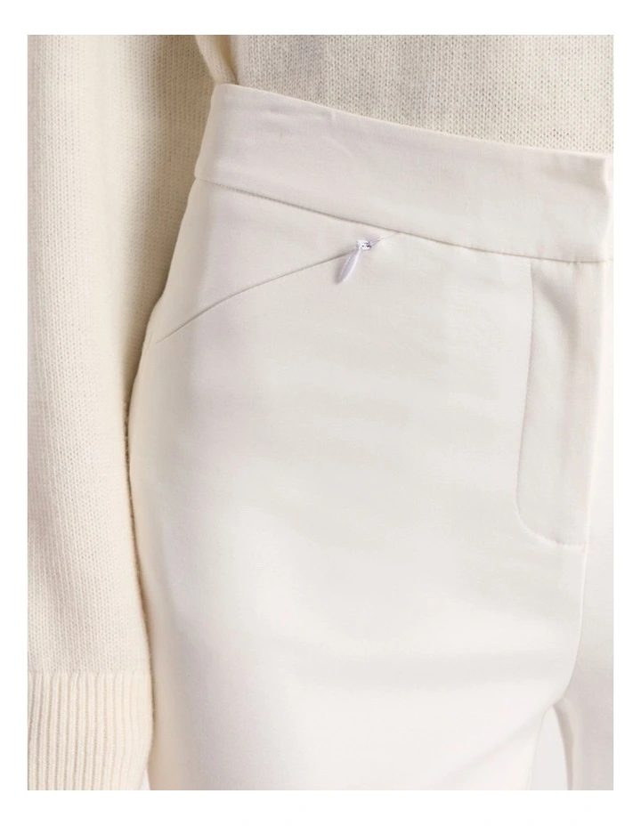 Sarah Compact Cotton Pant in White image 3
