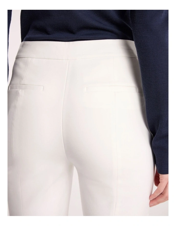 Sarah Compact Cotton Pant in White image 4