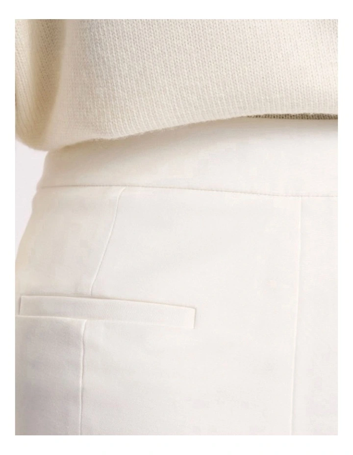 Sarah Compact Cotton Pant in White image 4