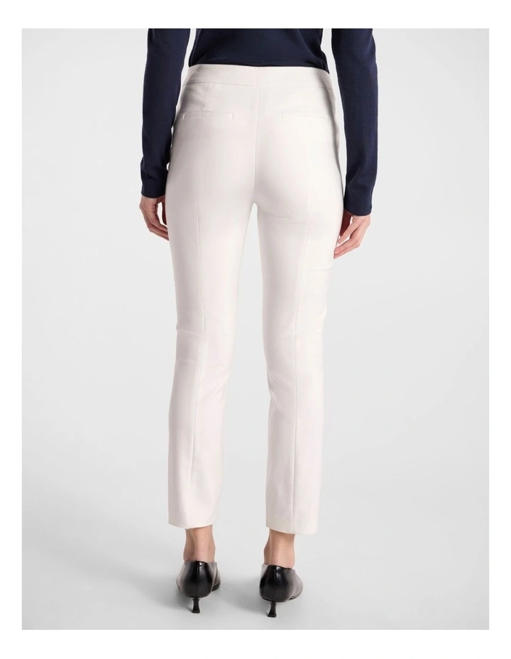 Sarah Compact Cotton Pant in White image 5