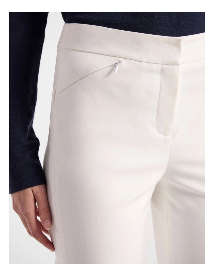 Sarah Compact Cotton Pant in White image 5