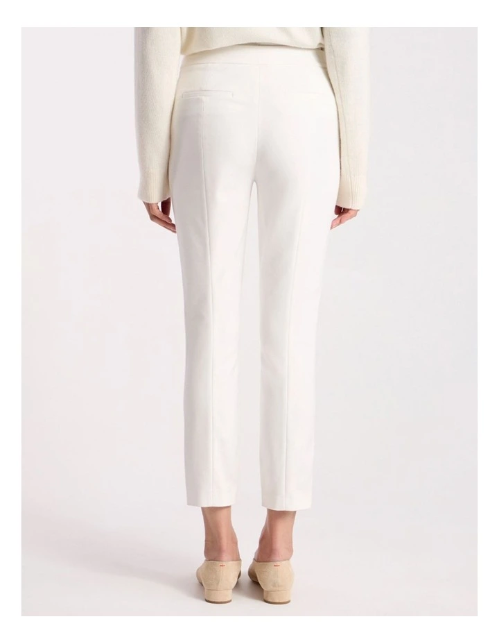 Sarah Compact Cotton Pant in White image 5