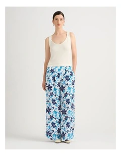 Frances Wide Leg Pant in White Multi