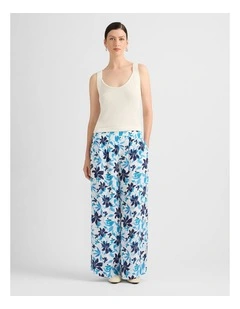 Frances Wide Leg Pant in White Multi