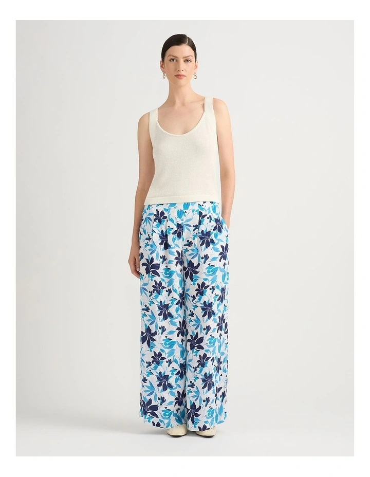 Frances Wide Leg Pant in White Multi image 1