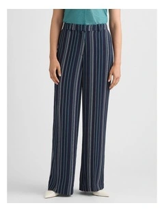 Peregrine Wide Leg Pant in Navy Stripe