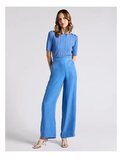 Kairo Wide Leg Pant in Topaz Blue