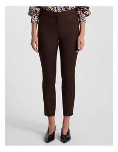 Sarah Compact Cotton Pant in Coffee