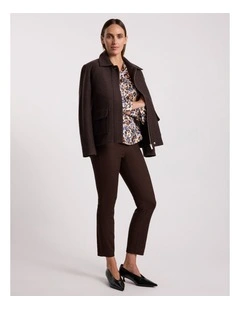 Sarah Compact Cotton Pant in Coffee