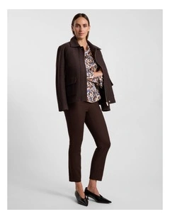 Sarah Compact Cotton Pant in Coffee
