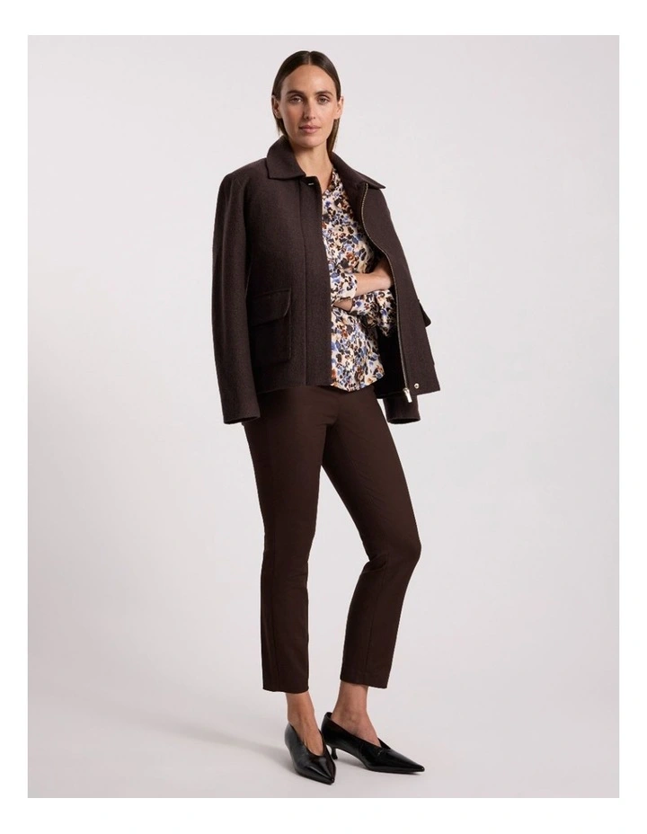 Sarah Compact Cotton Pant in Coffee image 1