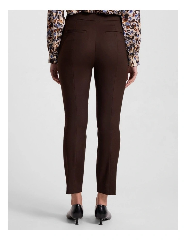 Sarah Compact Cotton Pant in Coffee image 3