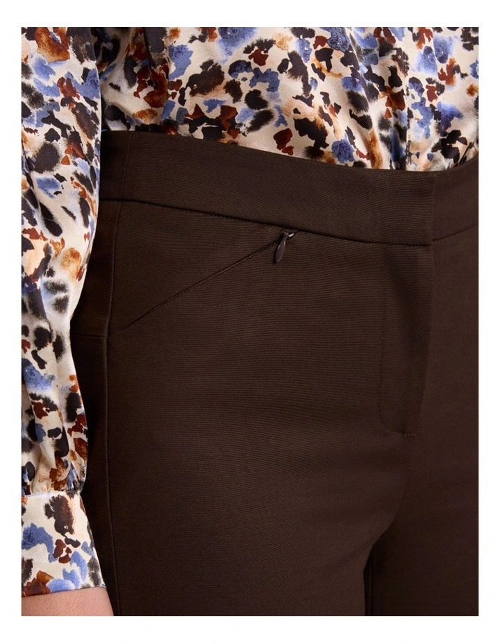 Sarah Compact Cotton Pant in Coffee image 3