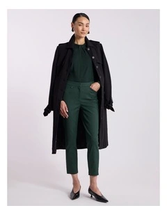Sarah Compact Cotton Pant in Deep Pine