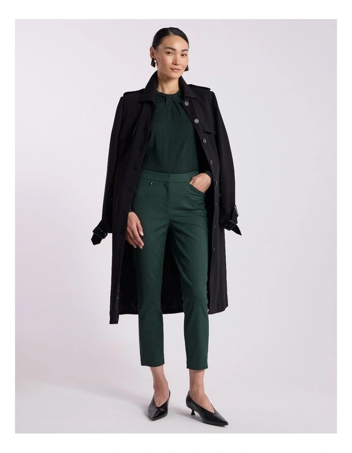 Sarah Compact Cotton Pant in Deep Pine image 1