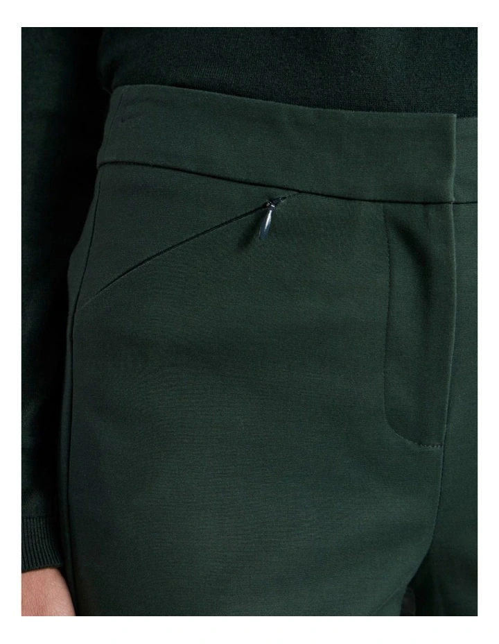 Sarah Compact Cotton Pant in Deep Pine image 3