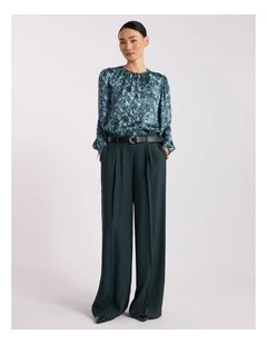 Bronte Wide Leg Pant in Deep Pine