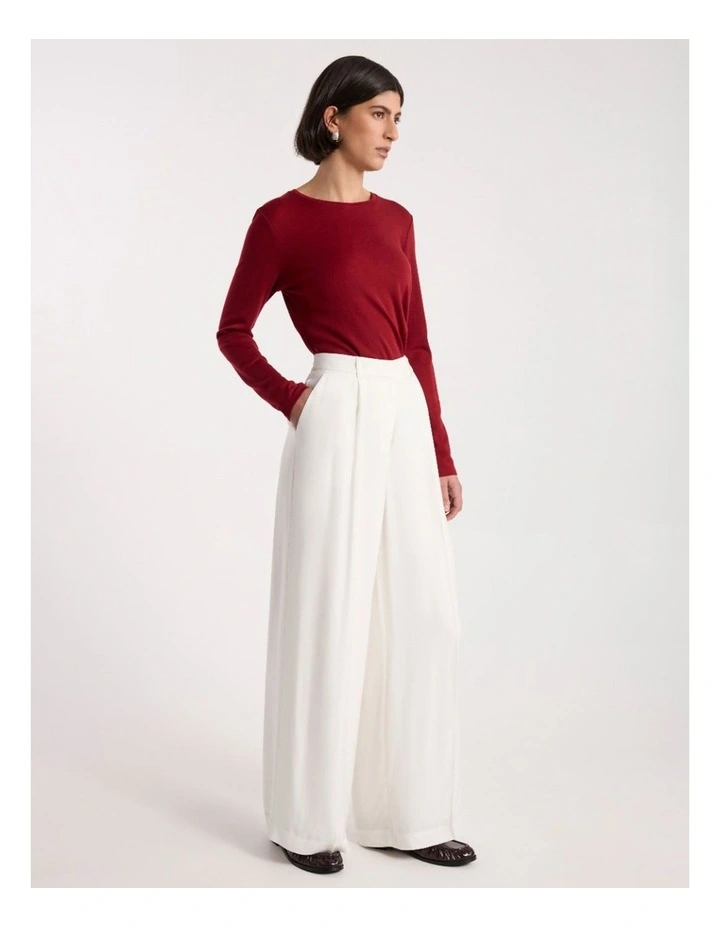 Bronte Wide Leg Pant in Ivory image 1