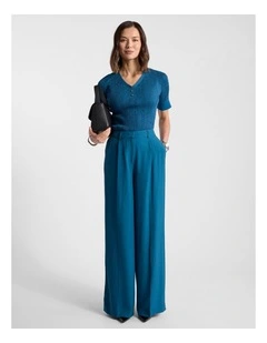 Bronte Wide Leg Pant in Prussian Blue