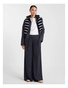 Tanah Wide Leg Pant in Navy Check