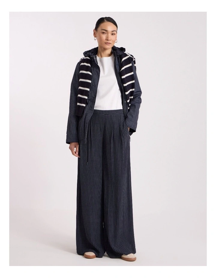 Tanah Wide Leg Pant in Navy Check image 1