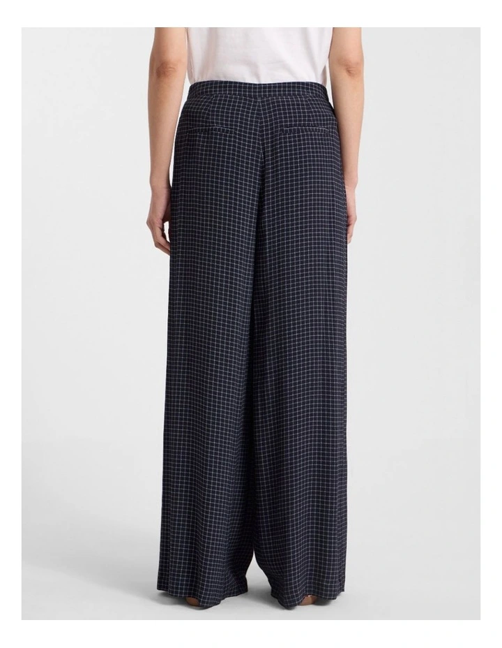 Tanah Wide Leg Pant in Navy Check image 3