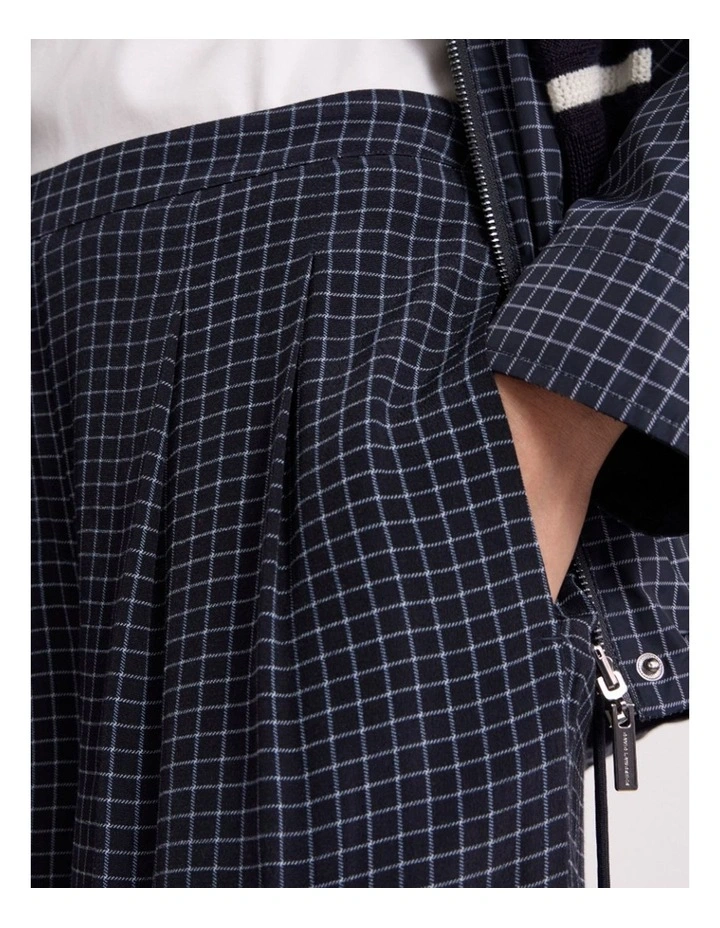 Tanah Wide Leg Pant in Navy Check image 3