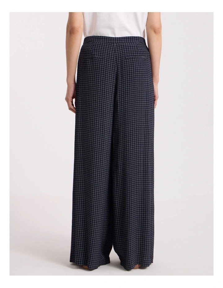 Tanah Wide Leg Pant in Navy Check image 4