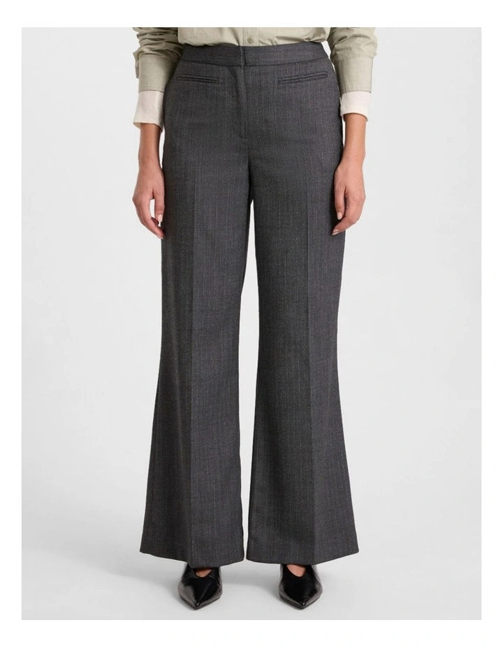 Domini Pinstripe Wide Leg Pant in Charcoal Stripe image 1