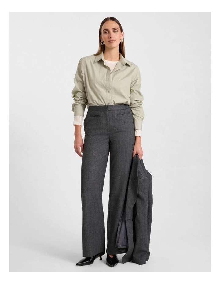 Domini Pinstripe Wide Leg Pant in Charcoal Stripe image 2