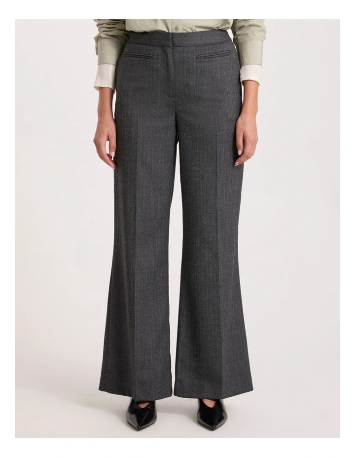 Domini Pinstripe Wide Leg Pant in Charcoal Stripe image 2