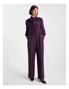 Julia Wide Leg Pant in Eggplant