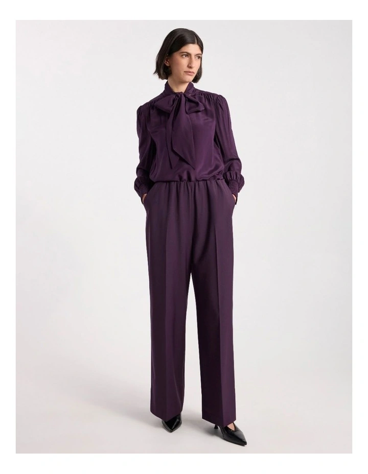 Julia Wide Leg Pant in Eggplant image 1